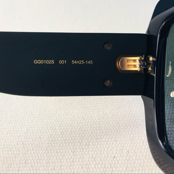 💯 - New authentic- Gucci Black Gg0102s - 001 Oversized Glitter Sunglasses - Picture 11 of 14